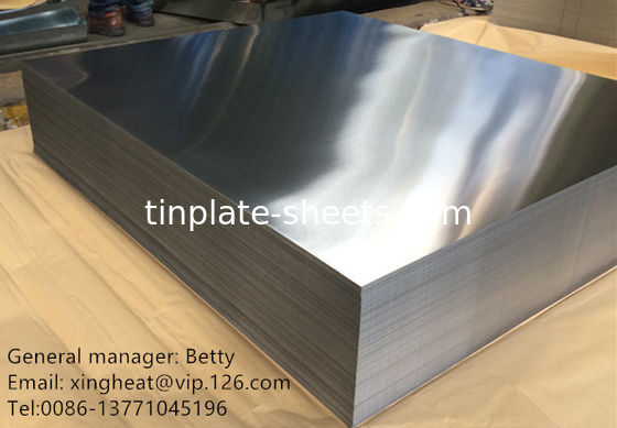 Plaque d'acier sans étain pour la fabrication de canettes Finition brillante Surface argentée Surface de pierre