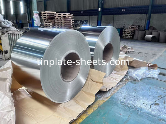 Coil d'étain personnalisable pour l'industrie de l'emballage 1.1/1.1-2.8/2.8 Enduit d'étain