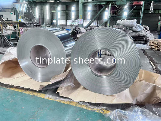 Coil d'étain personnalisable pour l'industrie de l'emballage 1.1/1.1-2.8/2.8 Enduit d'étain