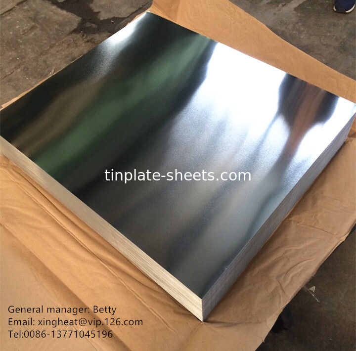 Plaque d'acier sans étain pour la fabrication de canettes Finition brillante Surface argentée Surface de pierre