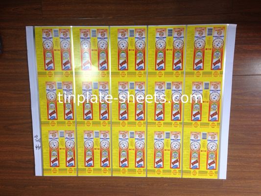goldvanisFood Grade Printed Tinplate Feuille d'étain imprimée pour emballage alimentaire boîte chimique 4 couleurs 6 couleurs imprimé étain 6 couleurs